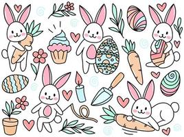 Easter Doodle Clip Art Collection vector