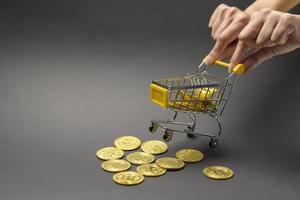 Cryptocurrency bitcoin the future coin,bitcoin mining and Technology global network connections concept photo