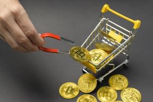 Cryptocurrency bitcoin the future coin,bitcoin mining and Technology global network connections concept photo