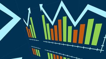 Stock market diagram. Financial chart with up trending arrow photo