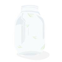 Butterfly in a glass jar vector stock illustration. creature wings moth. Catch a flying insect. Isolated on a white background.