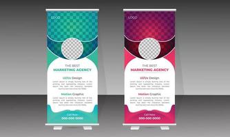 Business roll up banner design template vector