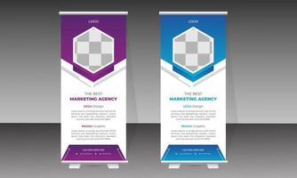 Business roll up banner design template vector