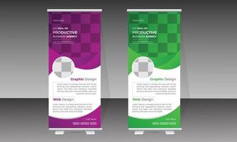 Business roll up banner design template vector