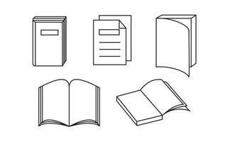 icono delineado del libro electrónico. adecuado para elementos de diseño de programas educativos, revistas, aplicaciones de libros de texto y software de diccionarios. vector