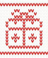 Knitted pattern with gift box. vector