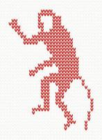 Knitted pattern with monkey. vector
