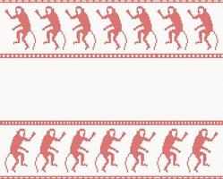 Merry Christmas knitted pattern with monkey. vector
