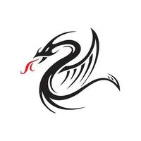 logotipo de dragón y plantillas vectoriales de diseño de tatuajes vector