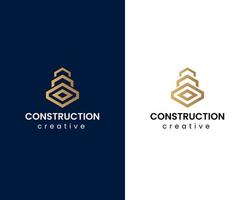 vector de diseño de icono de logotipo de edificio de construcción