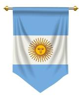 banderín argentino aislado en blanco