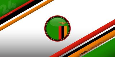 Zambia circle flag design with white background. Zambia independence day background design. vector