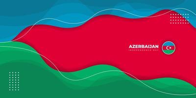 Blue, red, and green waving abstract background. Azerbaijan Independence day. vector