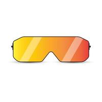 Black modern sunglasses with color gradient glass on white background. vector