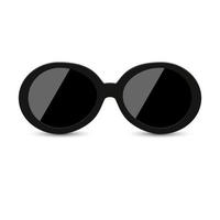 Black modern sunglasses with dark glass on white background. vector