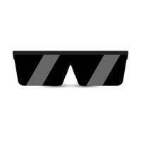 gafas de sol modernas negras con vidrio oscuro sobre fondo blanco. vector