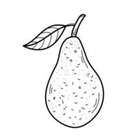 icono de línea dibujada a mano de aguacate en estilo de fideos aislado sobre fondo blanco. diseño para menú, cocina, libro para colorear. vector