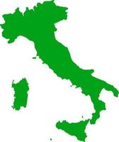 mapa de contorno de italia de color verde. mapa político italiano. vector