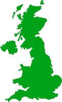 Green colored United Kingdom outline map. Political uk map. Vector illustration