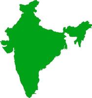Green colored India outline map. Political indian map. Vector illustration