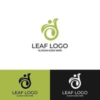 logotipos de vector de elemento de naturaleza de ecología de hoja de árbol verde