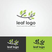 logotipos de vector de elemento de naturaleza de ecología de hoja de árbol verde