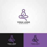 abstracto geométrico logotipos lineal icono yoga persona equilibrio vector