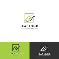 Sprout mockup eco logo, green leaf seedling, growing plant. Abstract design concept for eco technology theme. Ecology icon. vector