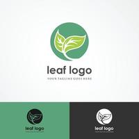 logotipos de vector de elemento de naturaleza de ecología de hoja de árbol verde