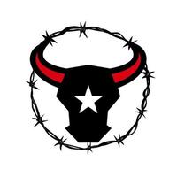 Texas Longhorn Barbed Wire Icon vector