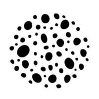 Circle spots, black dots, abstract background, design element. Illustration for printing, backgrounds, covers, packaging, greeting cards, posters and textile. Isolated on white background. vector