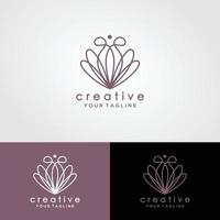 Lotus Flower Logo abstract Beauty Spa salon Cosmetics brand Linear. Looped Leaf Logotype vector design Luxury Fashion Template.