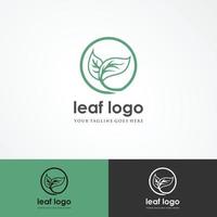 logotipos de vector de elemento de naturaleza de ecología de hoja de árbol verde