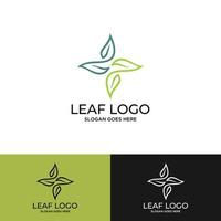 Logos of green Tree leaf ecology nature element vector