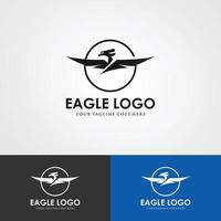 abstrak Eagle terbang logo, ruang negatif kepala elang terbang logo vector