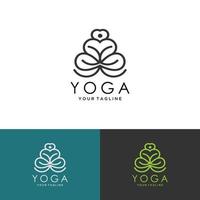 Abstract geometric logotype linear icon yoga person balance vector