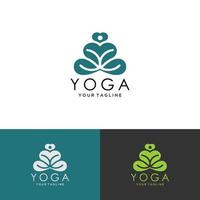 abstracto geométrico logotipos lineal icono yoga persona equilibrio vector