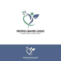 Human Leaf Logo Template vector