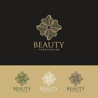 Diseño de vector de icono de logotipo de flor de hoja de árbol elegante abstracto. símbolo premium creativo universal. elegante vector de signo de boutique de gemas.