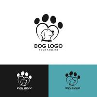 cat and dog in paw logo design inspiration vector