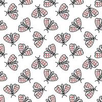 Seamless pattern with butterflies and moths vector
