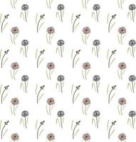 Pattern of dandelions on white background vector