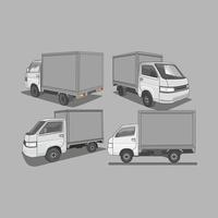 ilustración de vehículo de transporte de carga vector