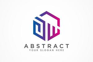 elegant abstract hexagonal logo vector