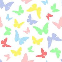 Seamless pattern with colorful butterflies. Summer, delicate print. Vector graphics.