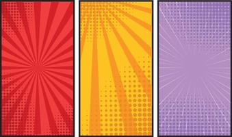 Halftone Comic Book Background. Vintage Superhero Poster Backdrop Vector