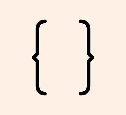 Curly braces symbol and dobule braces, symmetric sign for text