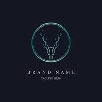 deer brand line style logo template design vector for brand or company and other