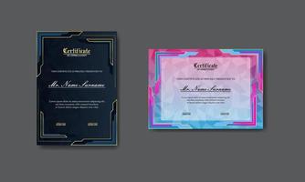 modern and elegant set of award certificate design vector