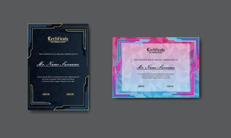 conjunto moderno y elegante de diseño de certificado de premio vector